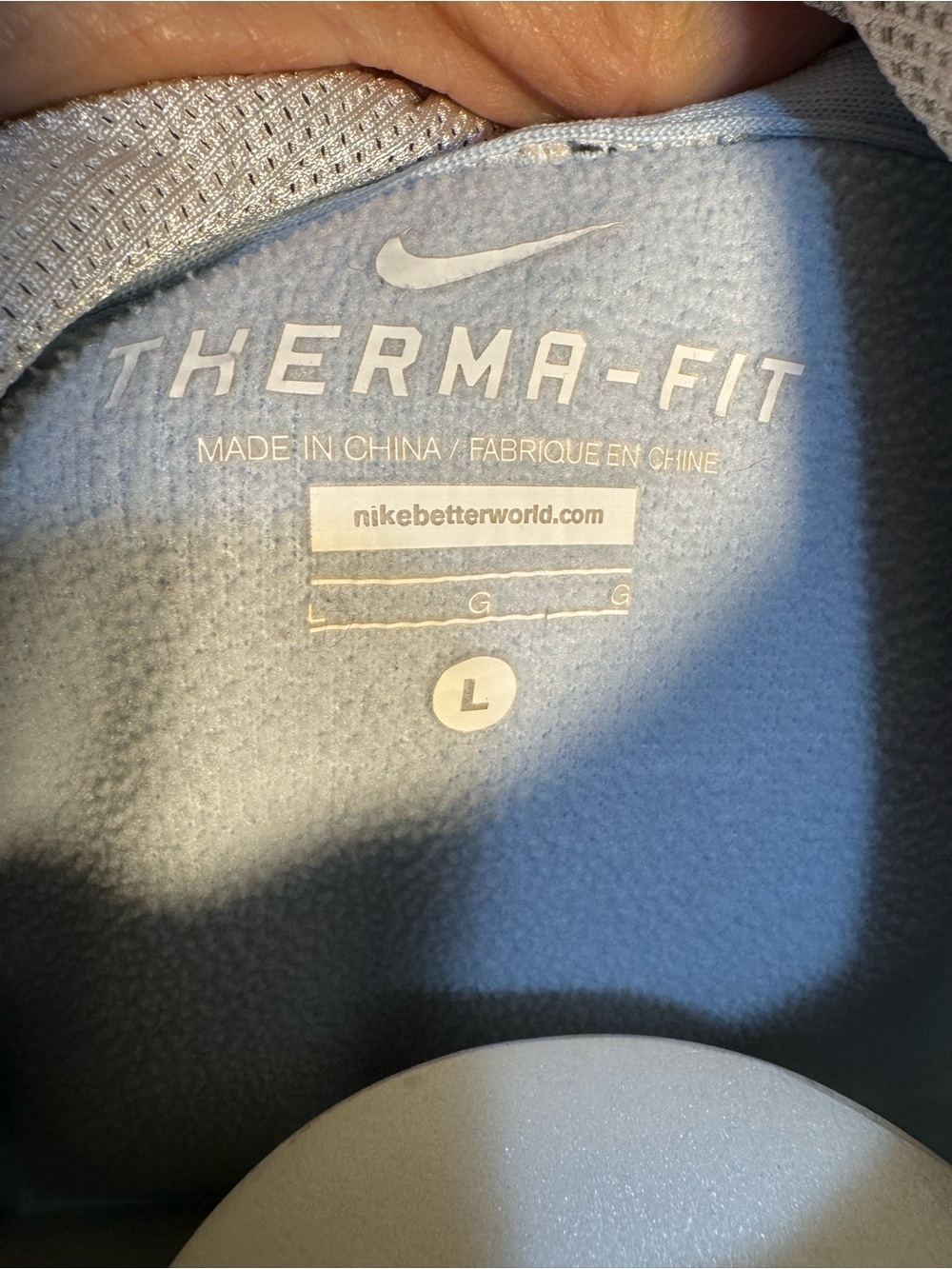 Girls Nike Two-Tone Light Blue & Charcoal Pullover Hoodie - Picture 3 of 5